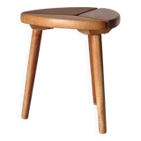 Scandinavian Tripod Pinewood and Beech Stool, 1950s