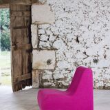 Pink wool armchair, 1970