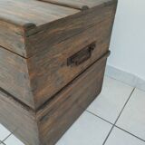 Old waxed wooden trunk 19th century