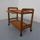 Danish Teak Bar Cart with Removable Tray, 1960s