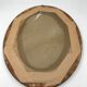 Miroir ovale en bois et décor placage 35x45cm