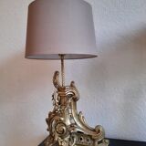 Paire de lampes anciennes en bronze style Louis XV Chenets d'époque XIX ème
