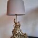 Paire de lampes anciennes en bronze style Louis XV Chenets d'époque XIX ème