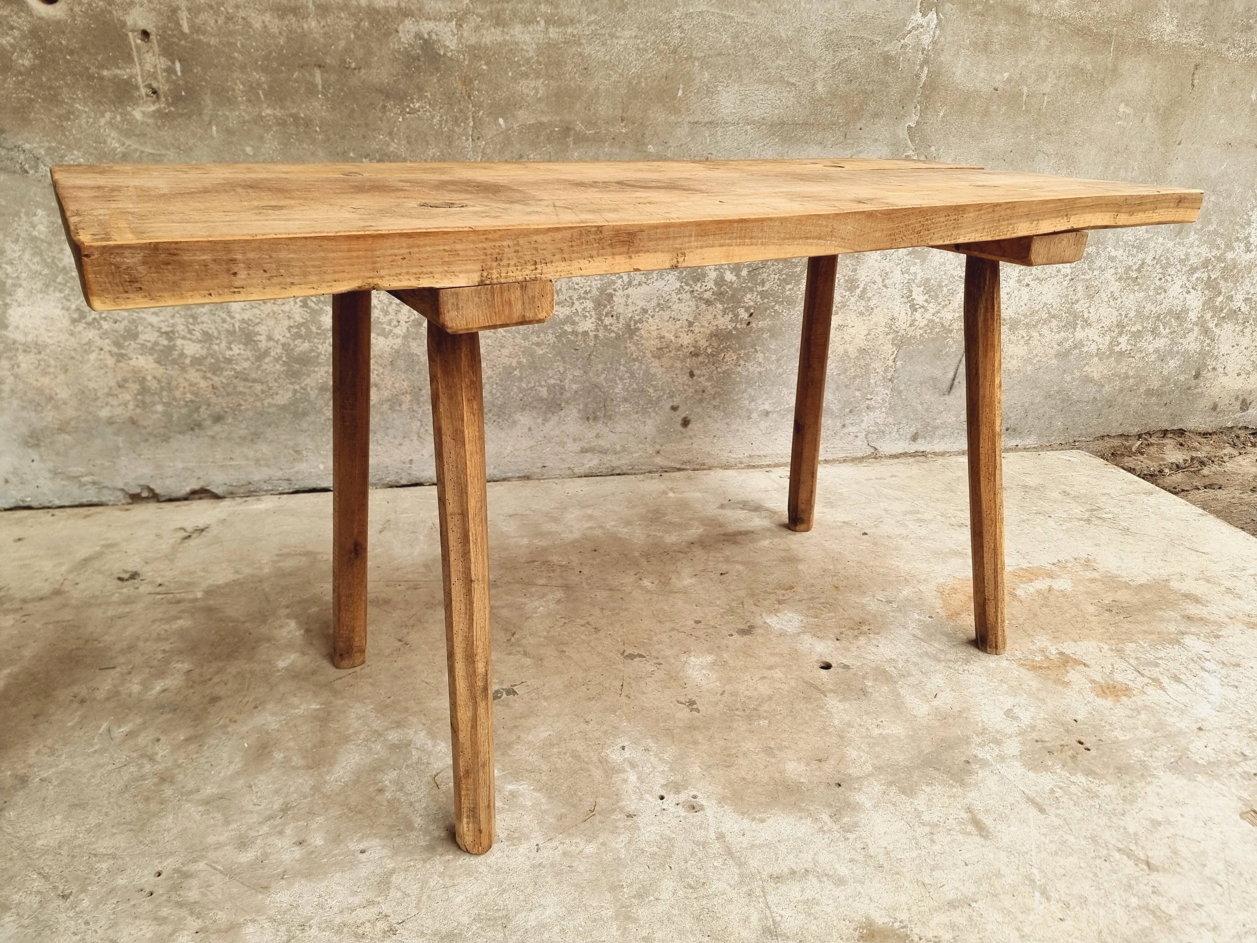 Antique butcher's table, work table, dining table, side table, oak