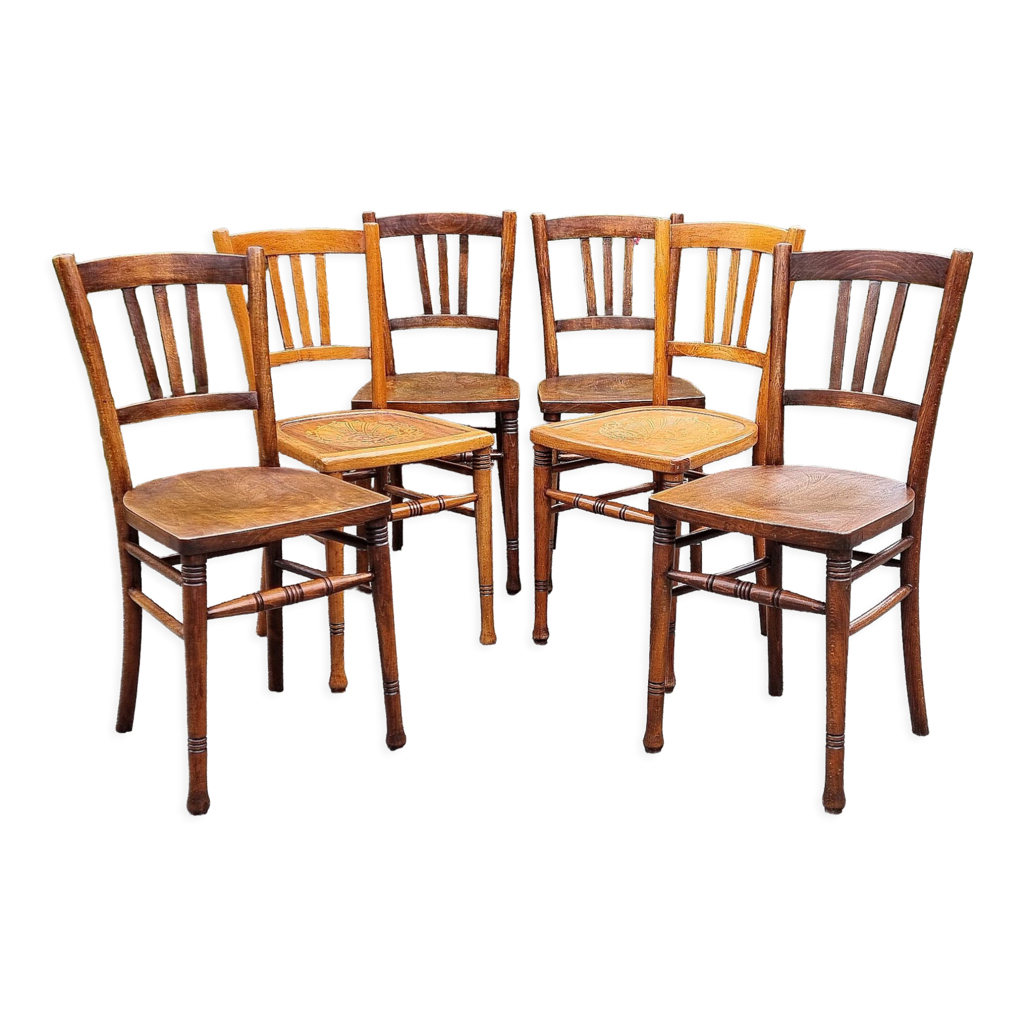 6 chairs bistrot companion 30/40s
