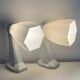 Pair of Art Deco wall sconces in ceramic and opaline.