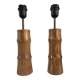 Paire de pieds de lampe bambou en bois