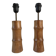 Paire de pieds de lampe bambou en bois