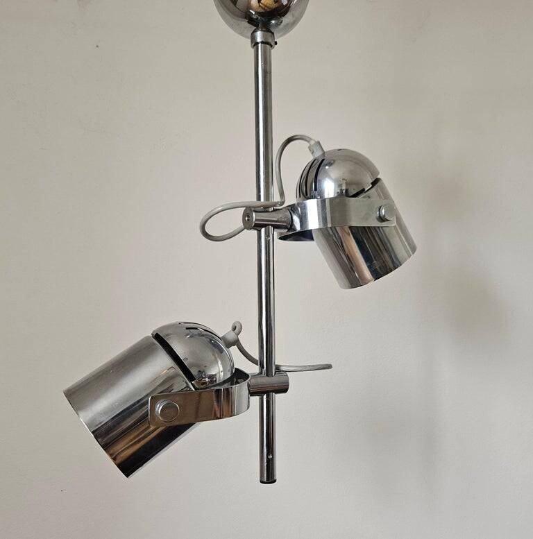 Rare Chrome Ceiling Lamp from the Mid-Century, Lidokov, 1970s