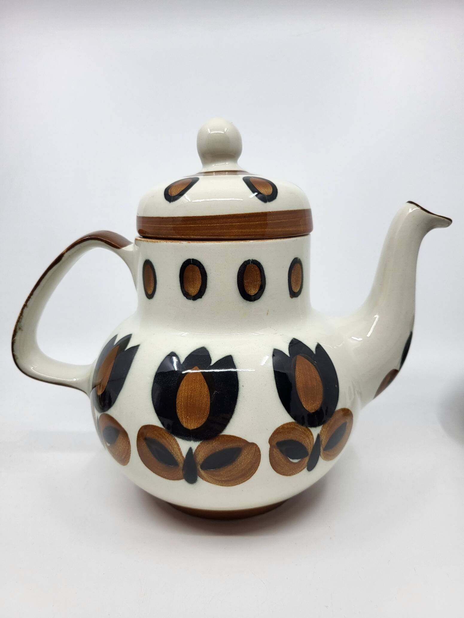 Boch la Louvière tea set, Kimono series, earthenware, Belgium 1970