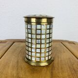 Vintage mother-of-pearl and golden brass box