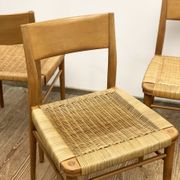 Mid century cherry wood dining chairs by Georg Leowald for Wilkhahn, Set of 4, Germany,1950s