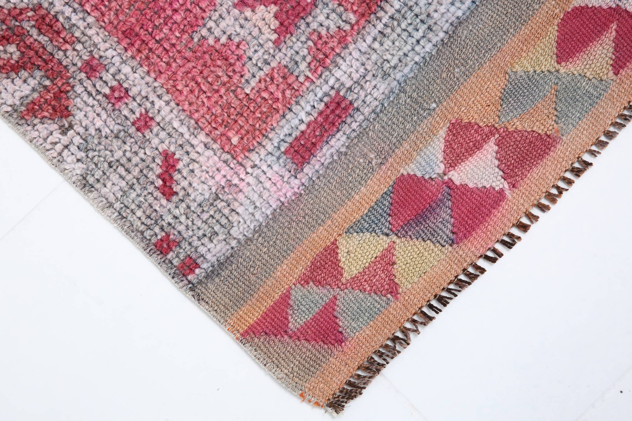 3x11 soft pink retro vintage runner rug, 89x334cm