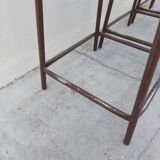 Series of 6 old workshop iron stools 1980