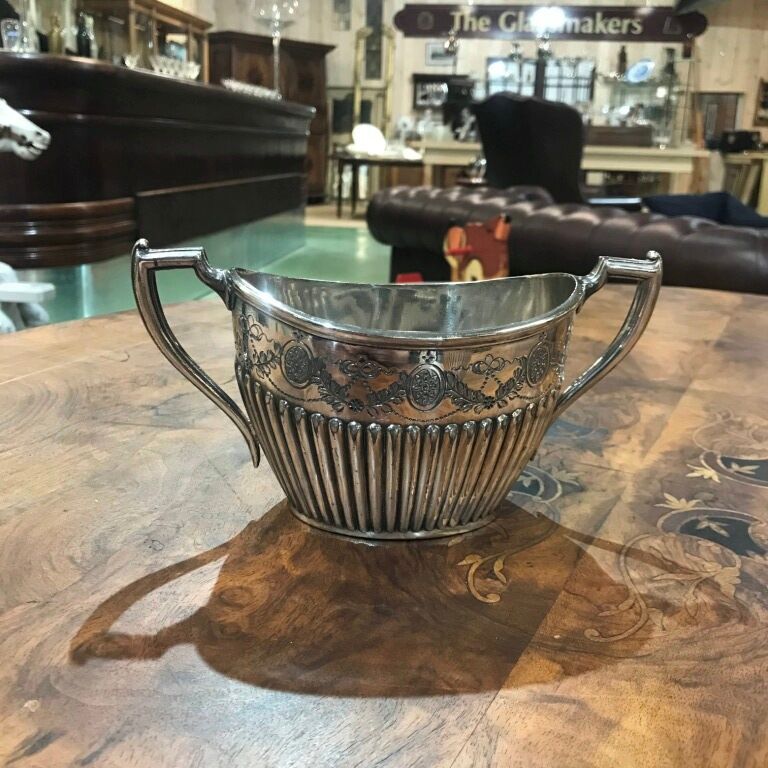 English silver metal tea set