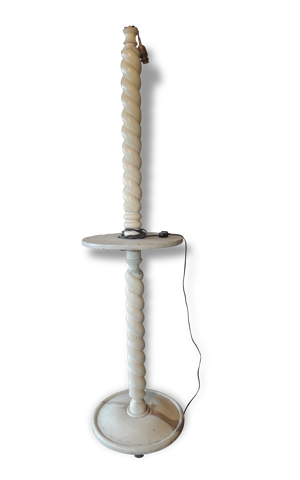 Pied de lampadaire en bois tourné