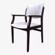 Wooden armchair and faux leather.