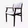 Wooden armchair and faux leather.