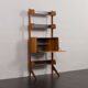 Scandinavian free standing vertical bookcase with a secrtetaire or home office wall unit model Ergo,