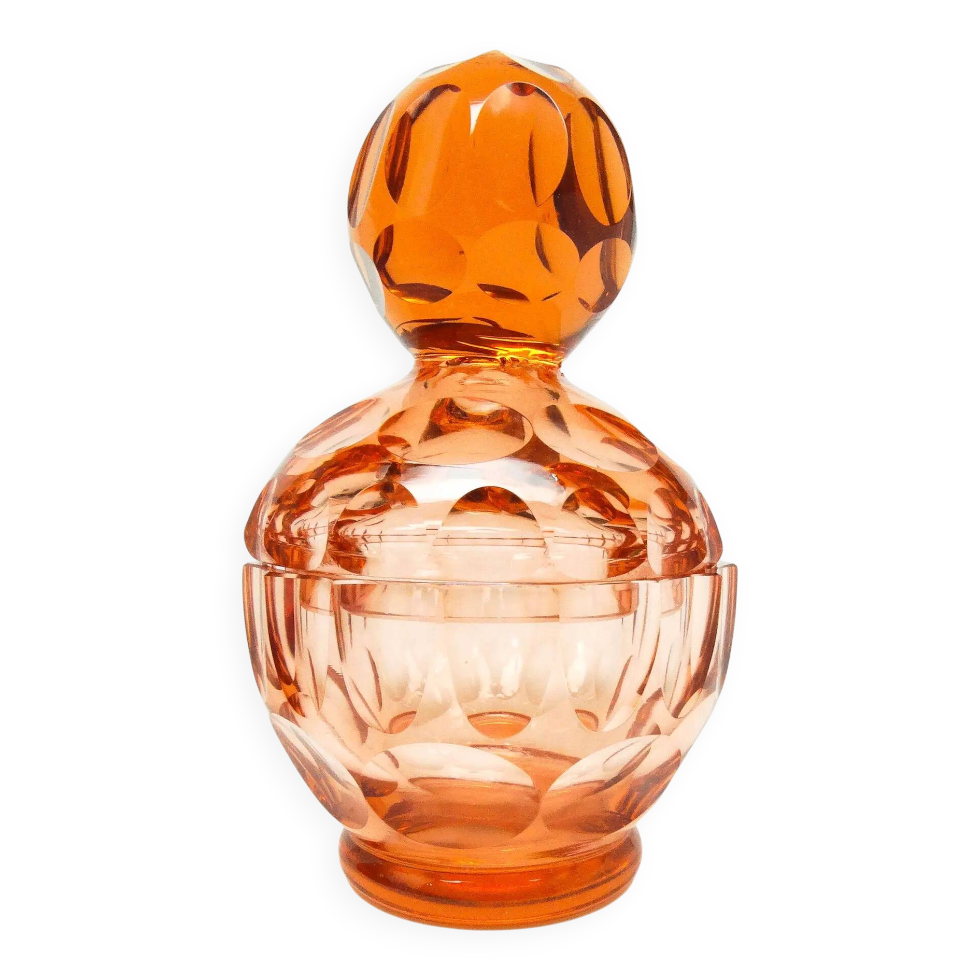 Art Deco bonbonniere, crystal, Moser, Czechoslovakia, 1930s
