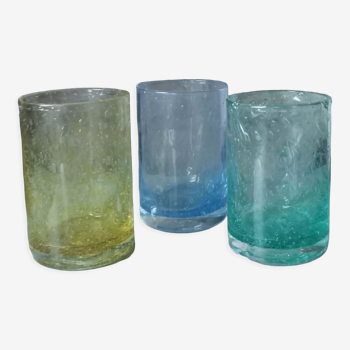 Bubbled water glasses Bourboule glassware
