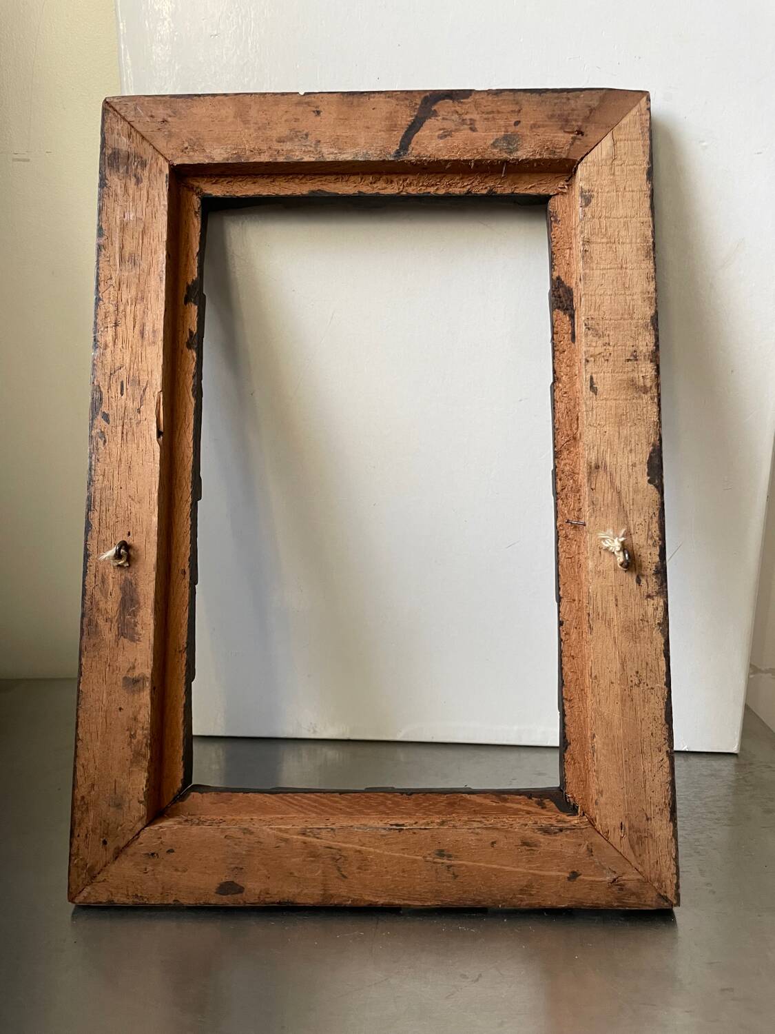 Antique handcarved frame   solid wood 33.5  x 29 cm  opening measurements 23.5 cm x 19 cm cedar wood