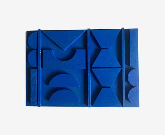 Tableau en bois bleu