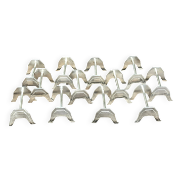 12 silver-plated metal knife rests by the silversmith Saglier, Arceaux Art Deco model.