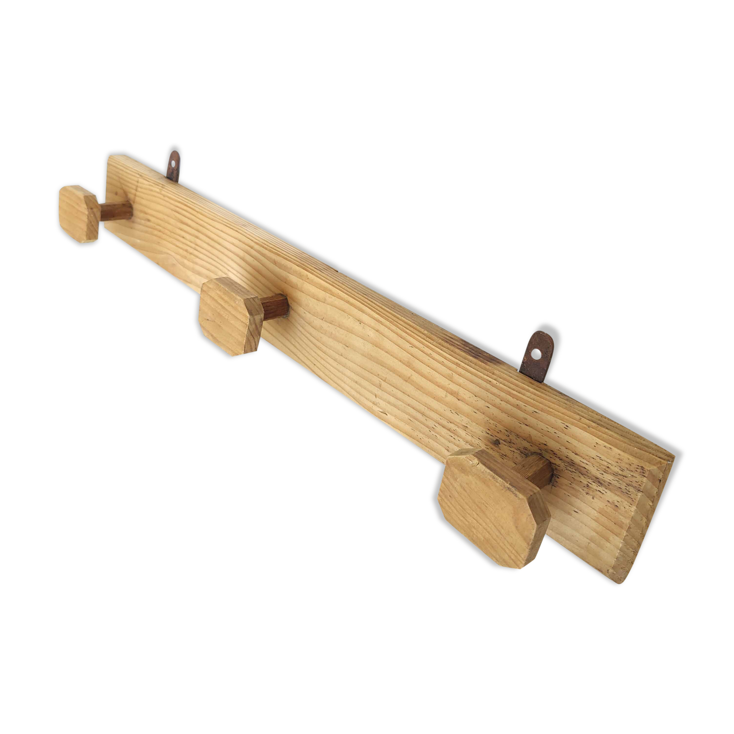 Wooden wall coat rack 3 hexagonal hooks