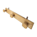Wooden wall coat rack 3 hexagonal hooks