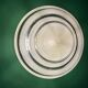 Old glass globe wall/ceiling light in frosted white and gold.