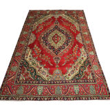 Tapis persan fait à la main en laine rouge 283x420cm