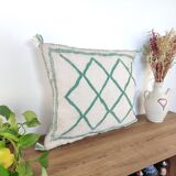 Berber green diamond cushion