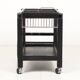 Tea trolley, black ash, chrome, vintage, modular, ca 1980