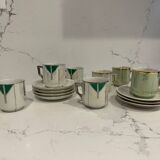 Ensemble de tasses et sous-tasses Art déco