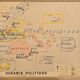 Old geography map school map Oceania political and physical co