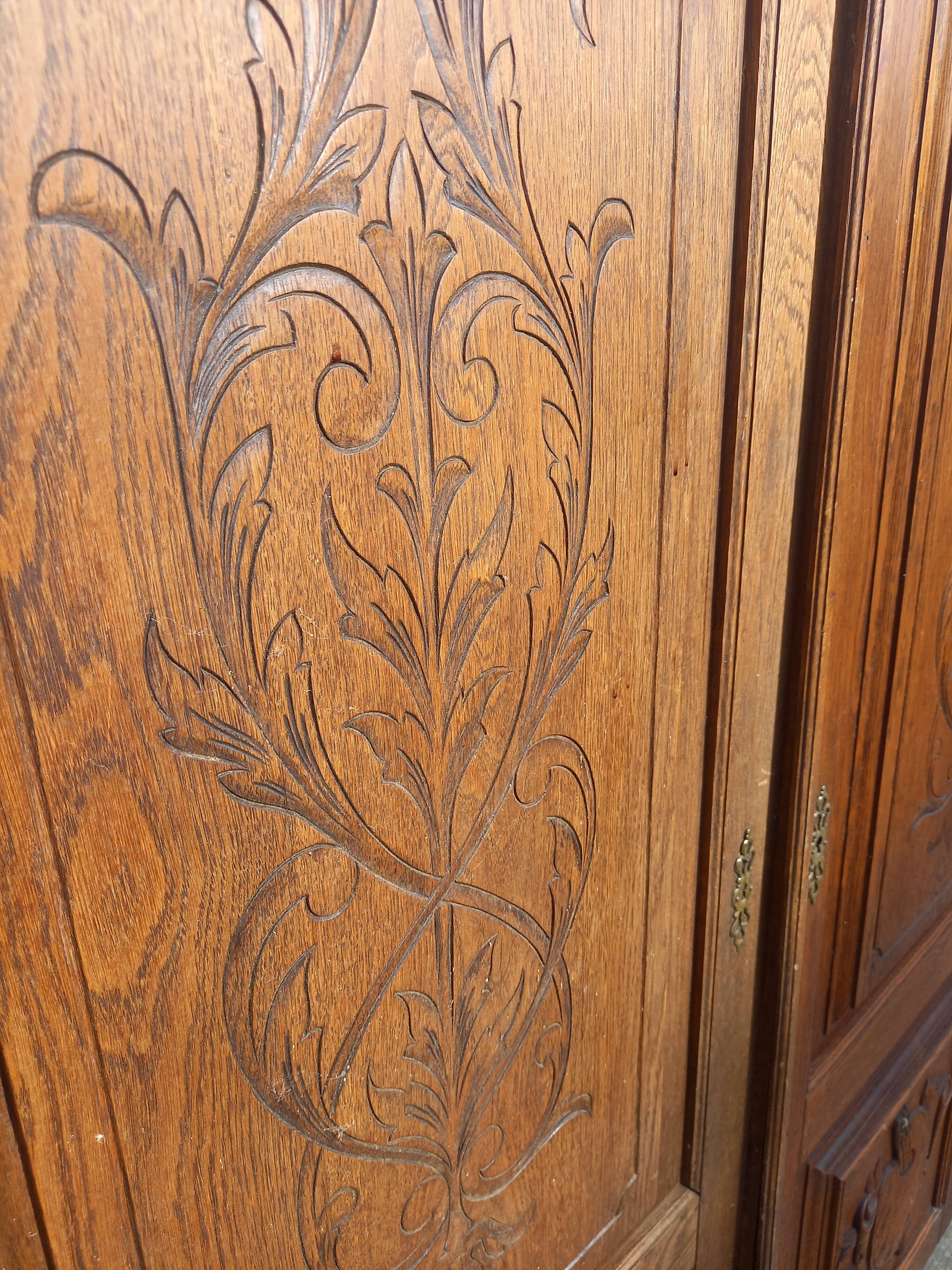 Paire de portes d'armoire en chêne