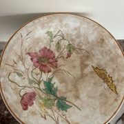 Luneville KG compote dish with poppy and butterfly design.