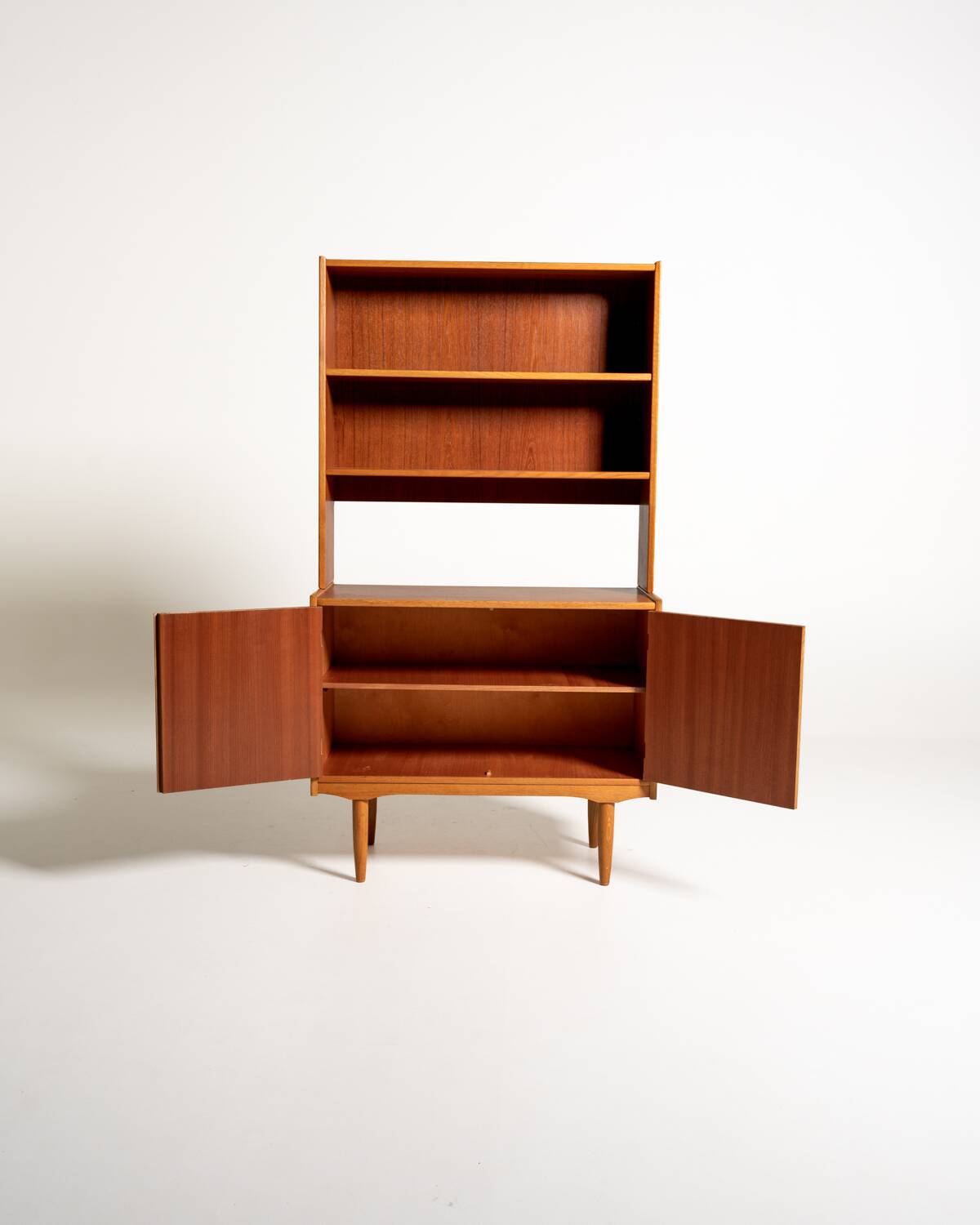 Teak and Oak Bookcase, Scandinavia, 1950s/60s
