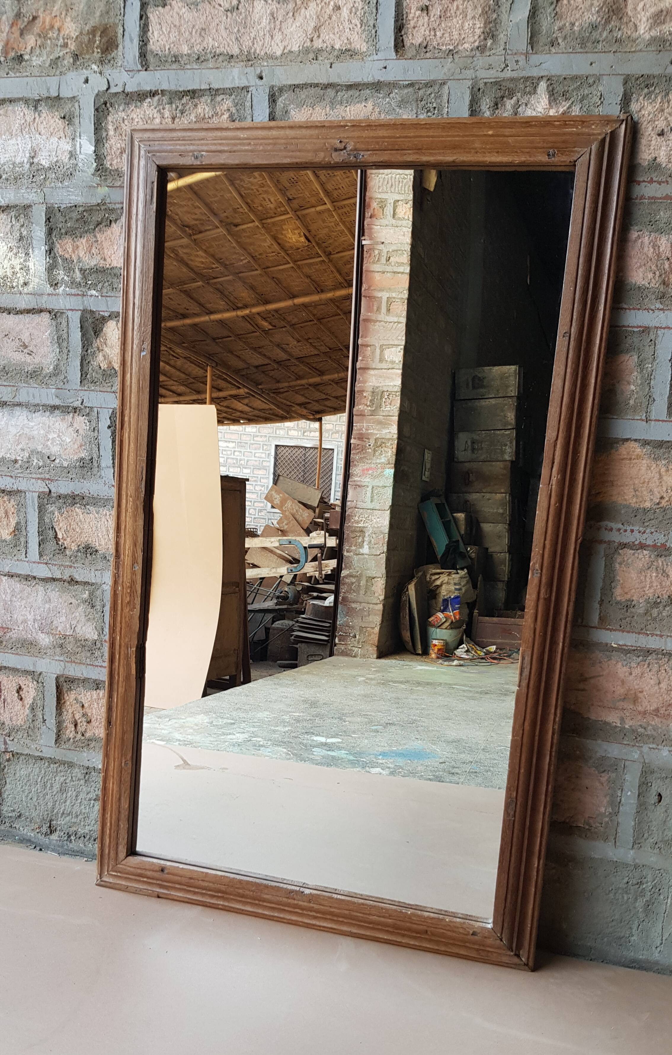 Ancient Burmese teak mirror