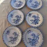 6 flat plates from the Chardon de Gien series