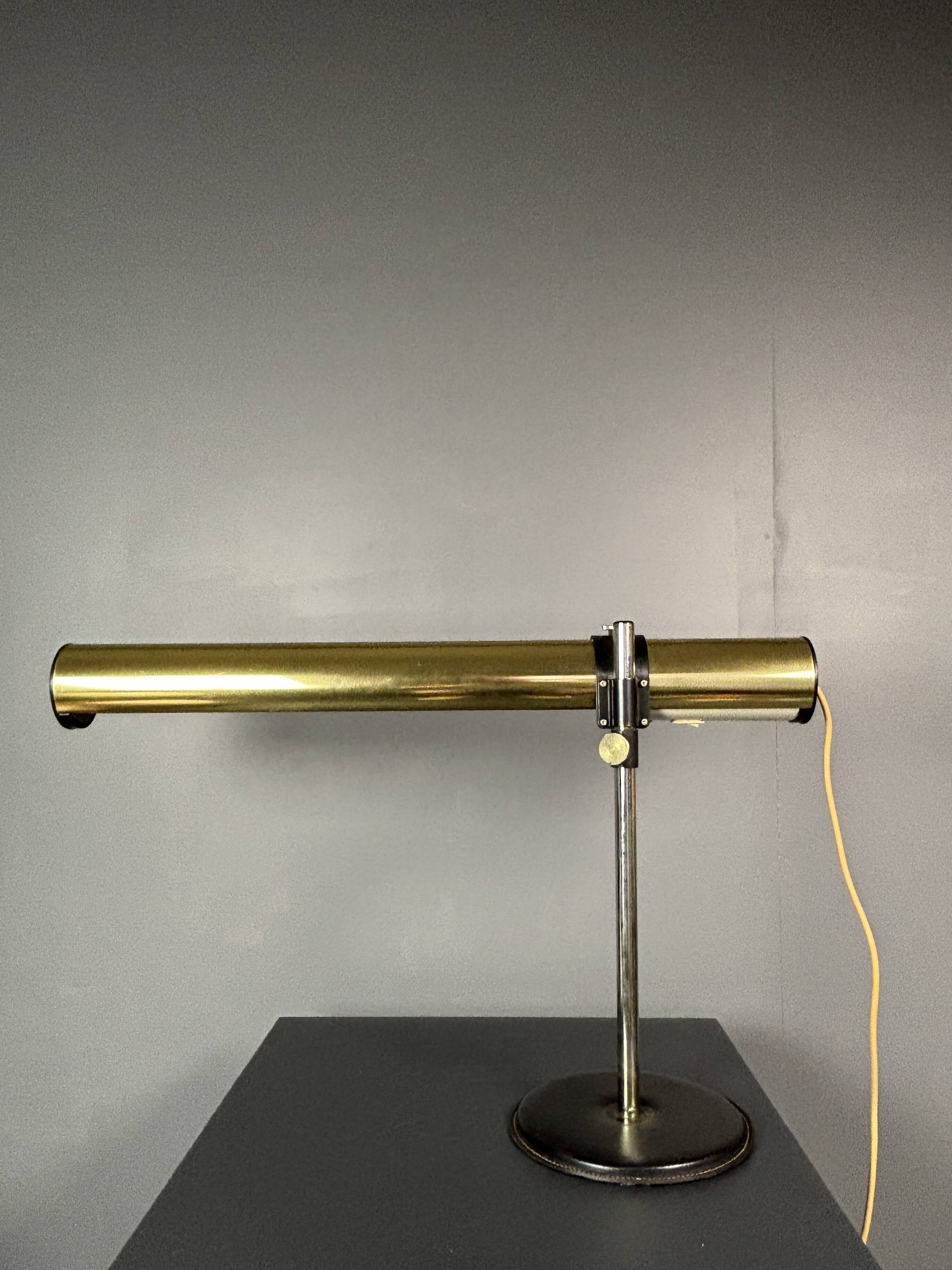 XL brass desk lamp by Göran Pehrson for Ateljé Lyktan, model Kanon, 1978