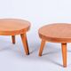 Mid-Century Small Tables in Larch Wood, Czech, 1950s, Set of 2