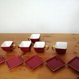 Service of 5 cups and saucers