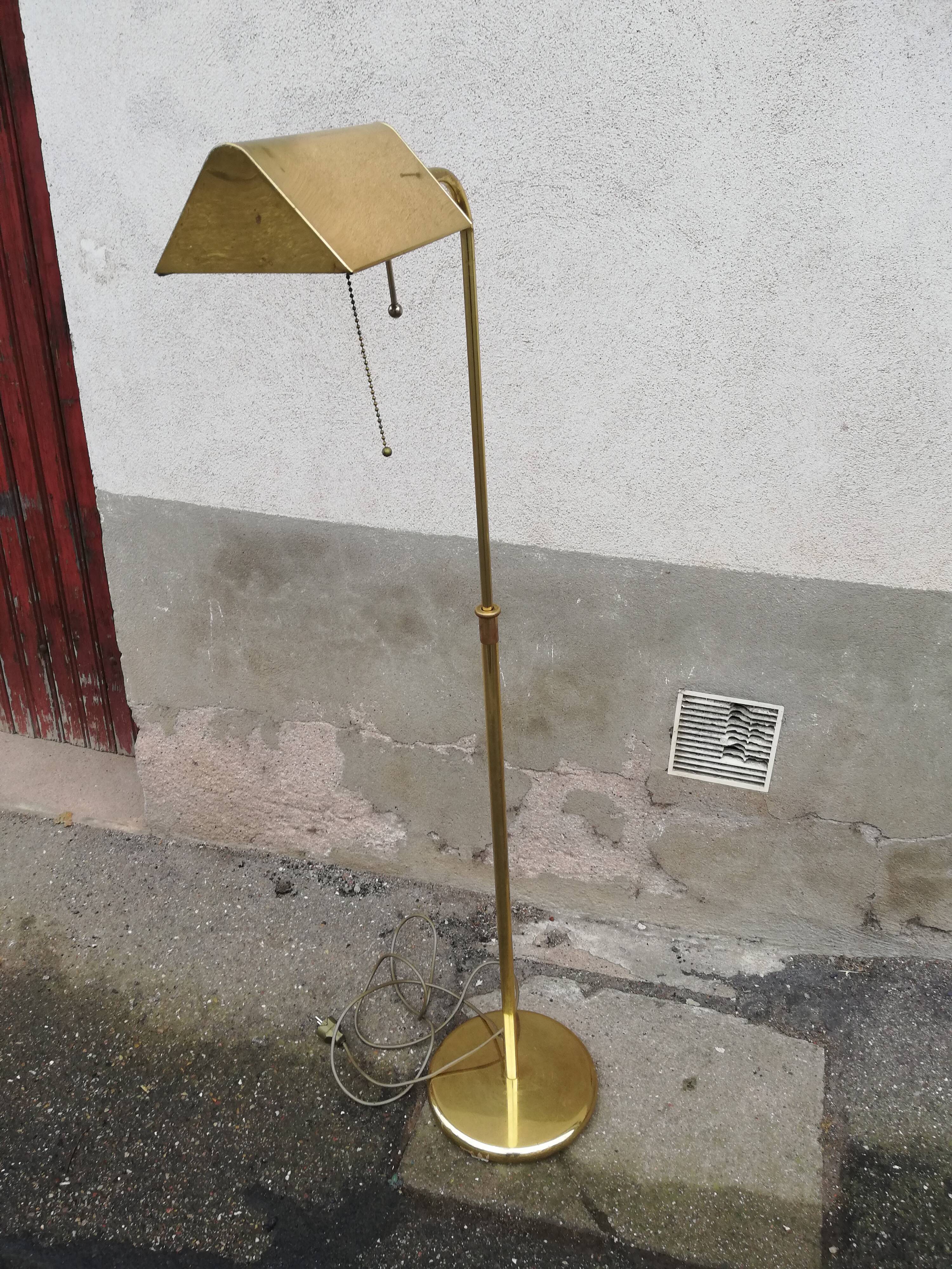 Adjustable brass vintage floor lamp