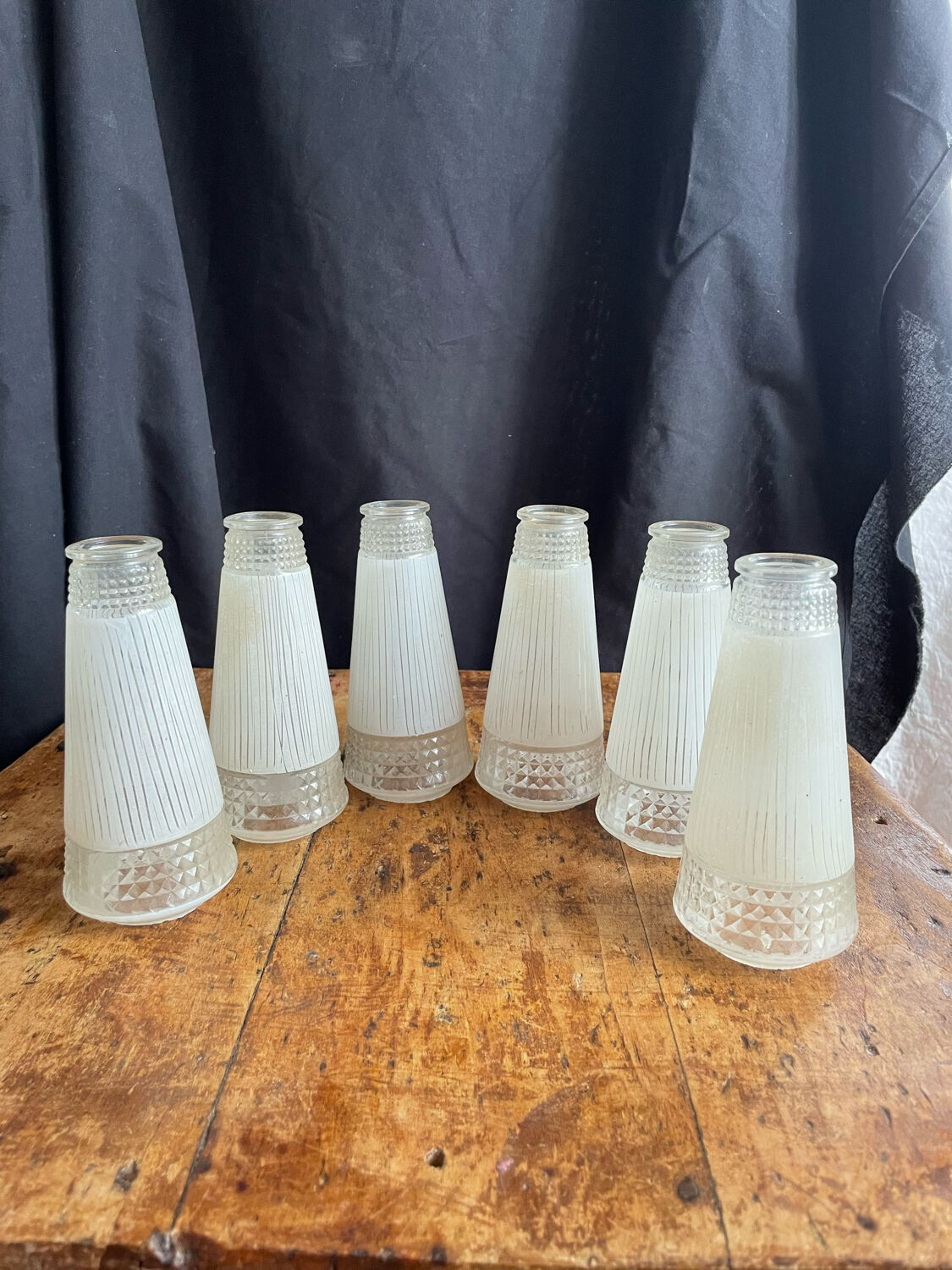 6 wall lamps cones art deco glass