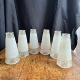 6 wall lamps cones art deco glass