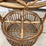 Vintage rattan bar server