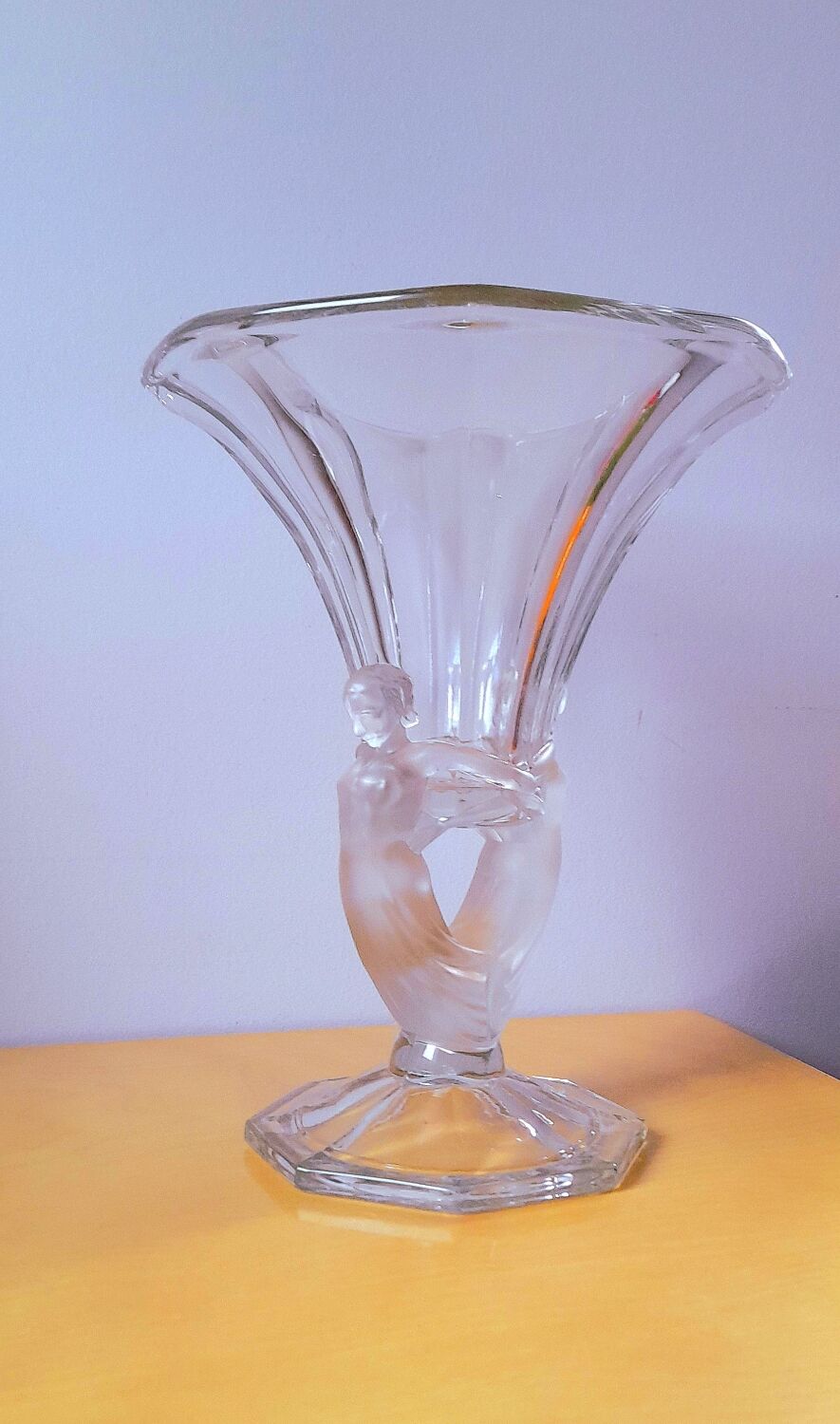 Art Deco pressed glass vase