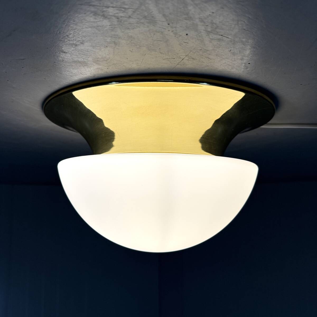 Glashütte Limburg ceiling lamp brass & satin glass